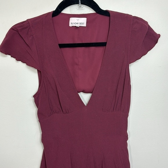 Aritzia Sunday Best Rand Mini Dress Maroon 4 - Picture 4 of 7